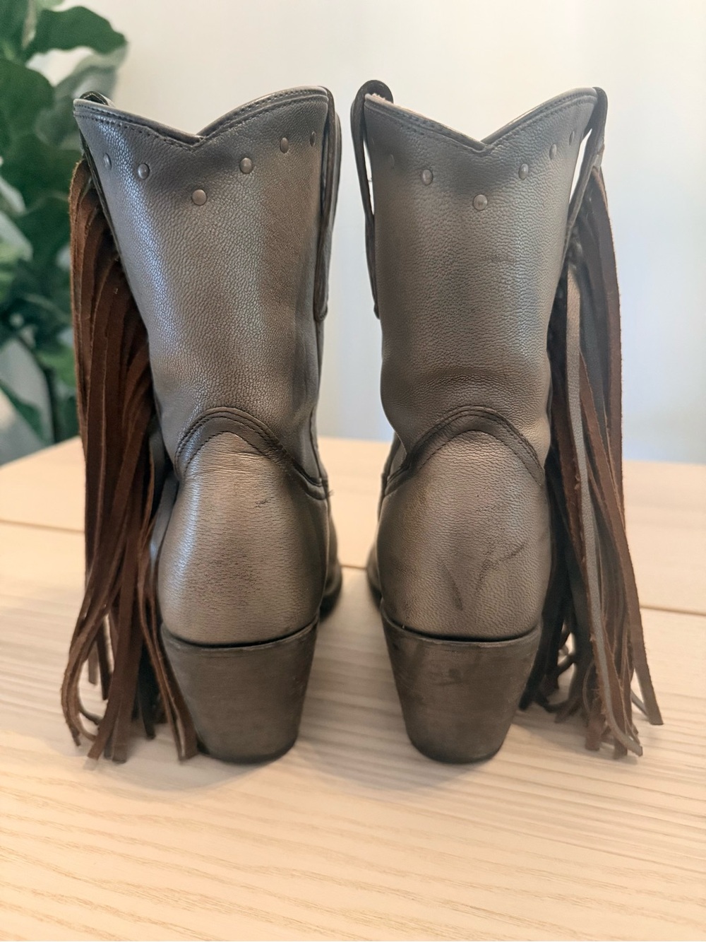Idyllwind Plaity Please Gunmetal Braided Fringe Booties Womens 9 Miranda Lambert - Picture 6 of 9